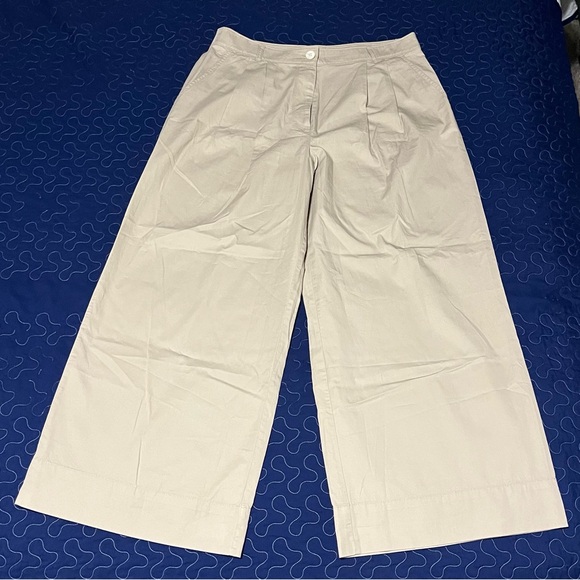 Loft toasted beige poplin wide leg pants ~ Size 12 - Picture 4 of 7